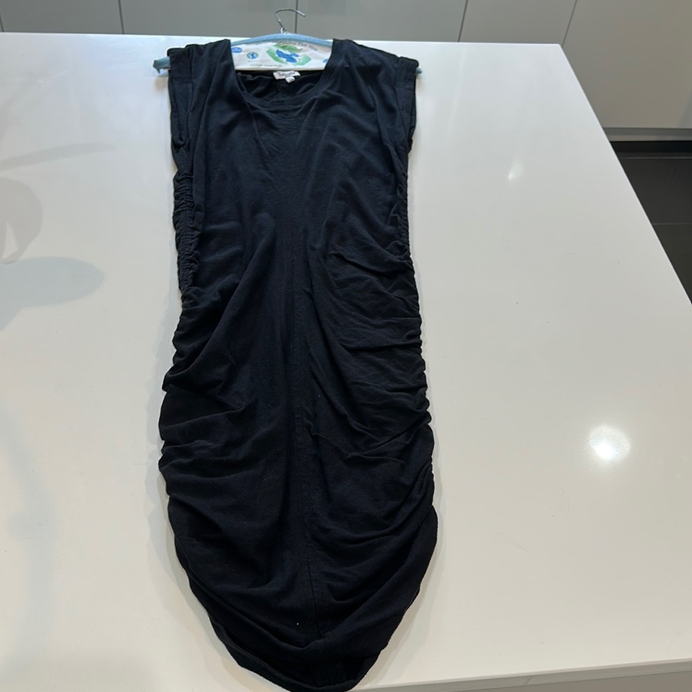 Splendid Black rushed side midi dress